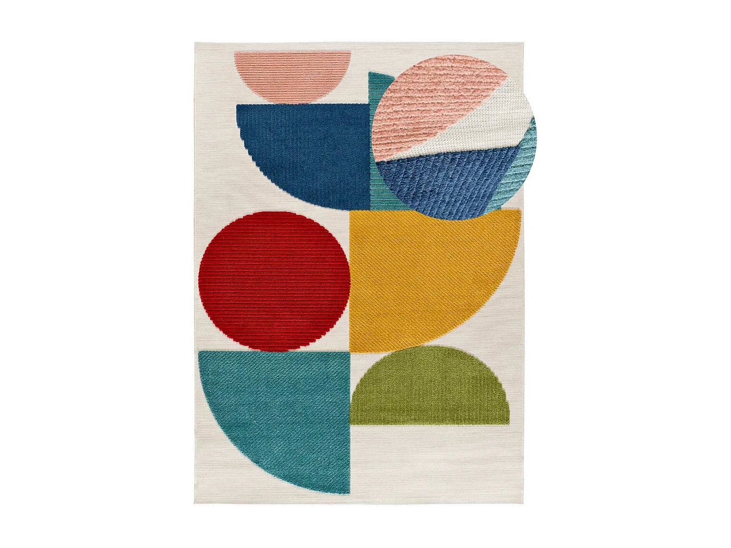 Tapete exterior - geométrico em relevo - multicolorido - 120 x 170 cm - MILA