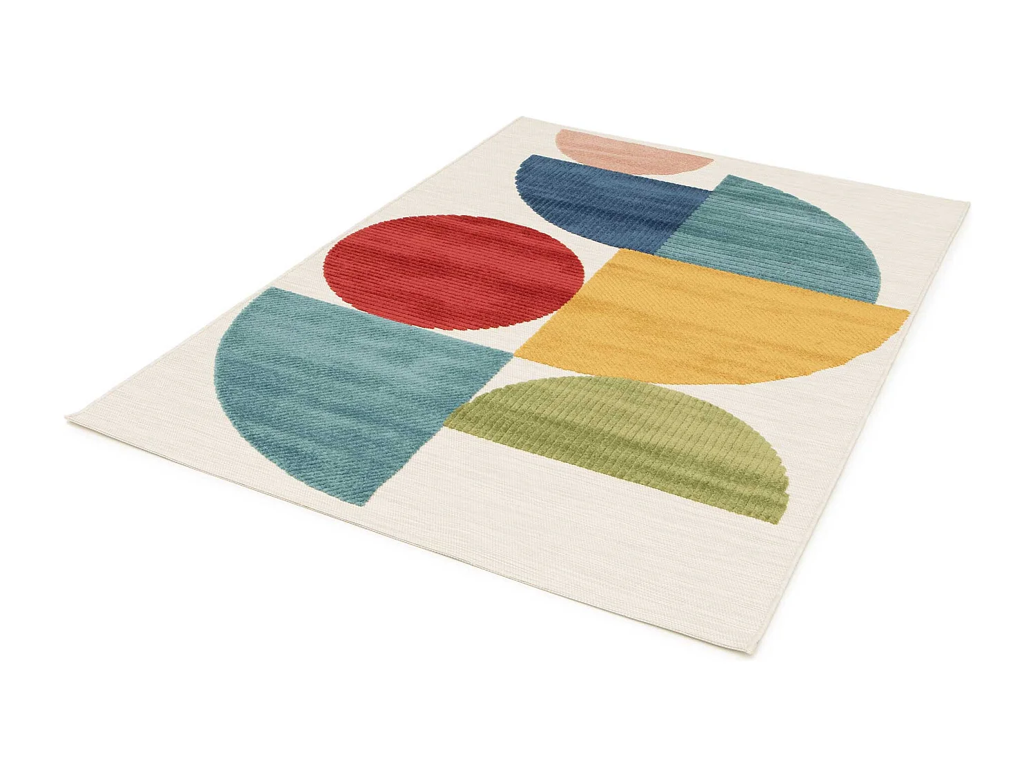 Tapete exterior - geométrico em relevo - multicolorido - 120 x 170 cm - MILA