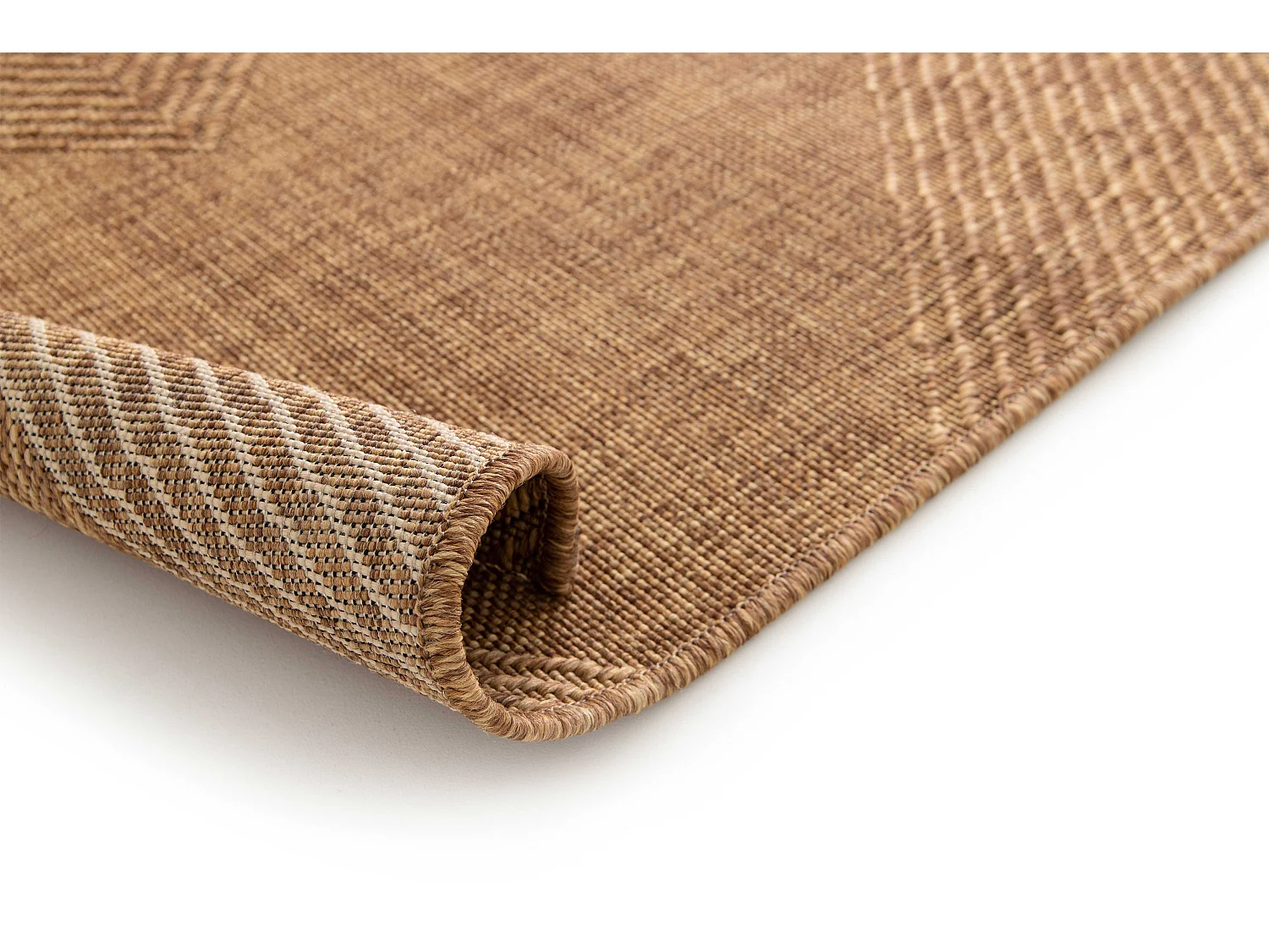 Tapis extérieur - géométrique aspect jute - naturel - 80 x 150 cm - GUINEA