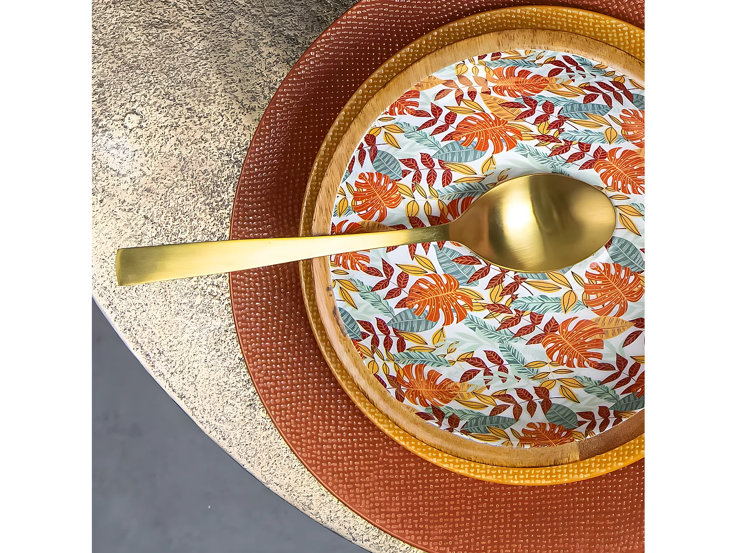 Cuillère à café monobloc Jet doré (lot de 6)