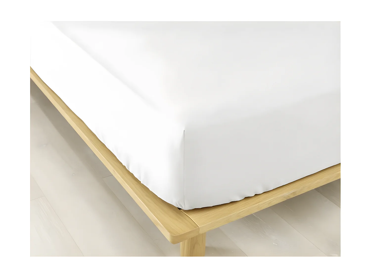 Drap housse 180x200 +30 cm Flanelle de Coton Neige