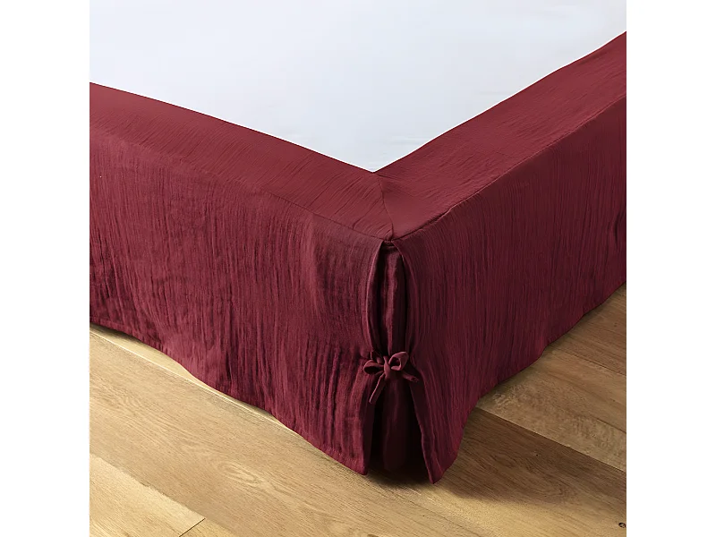 Cache sommier 180x200 cm Gaze de coton Lie de vin