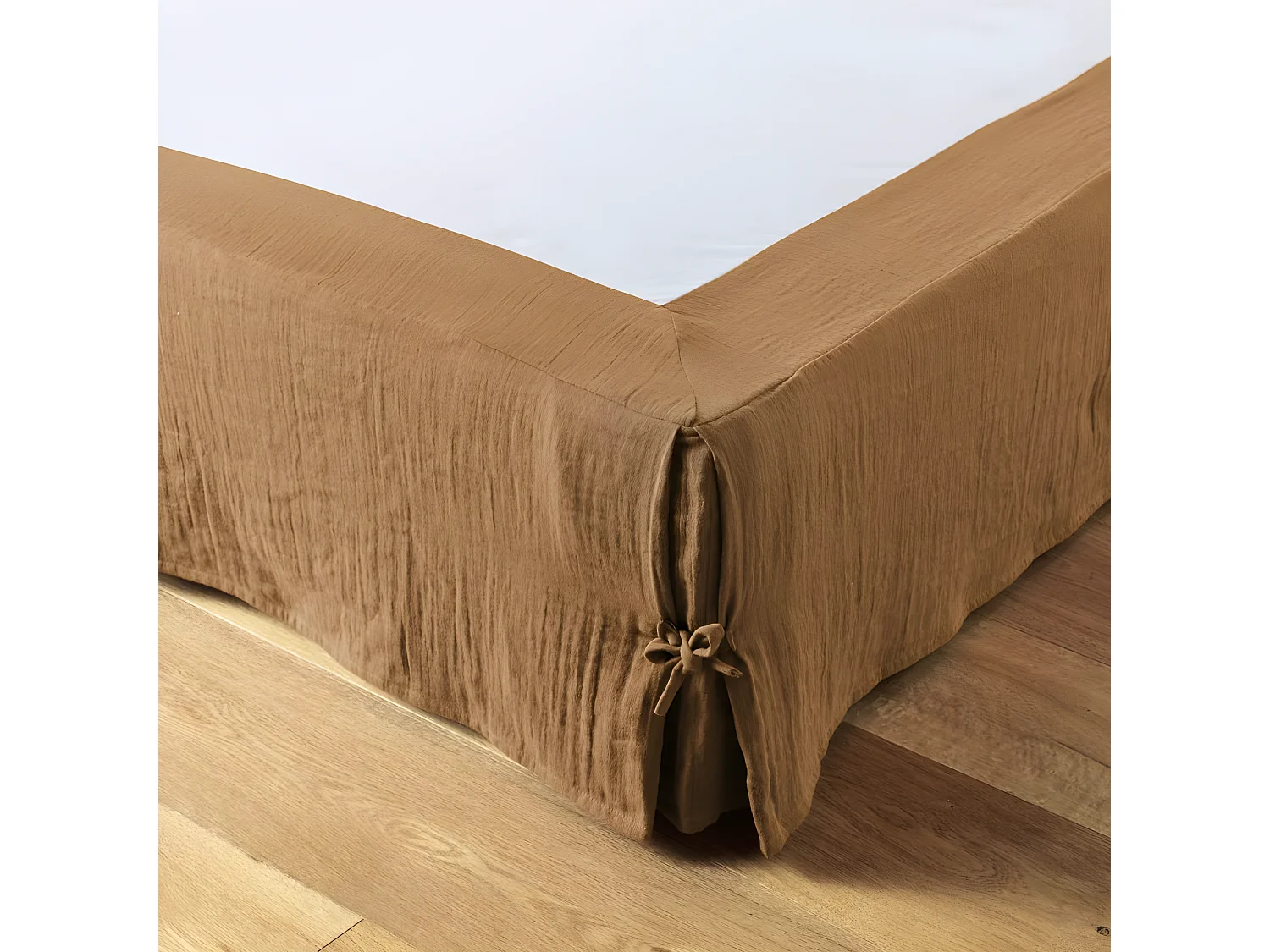 Cache sommier 180x200 cm Gaze de coton Camel