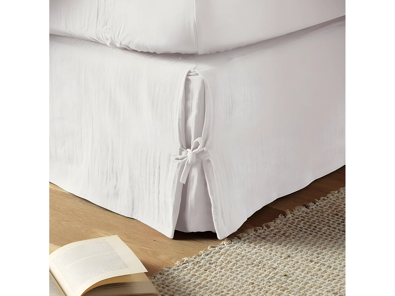 Cache sommier 90x190 cm Gaze de coton Chantilly