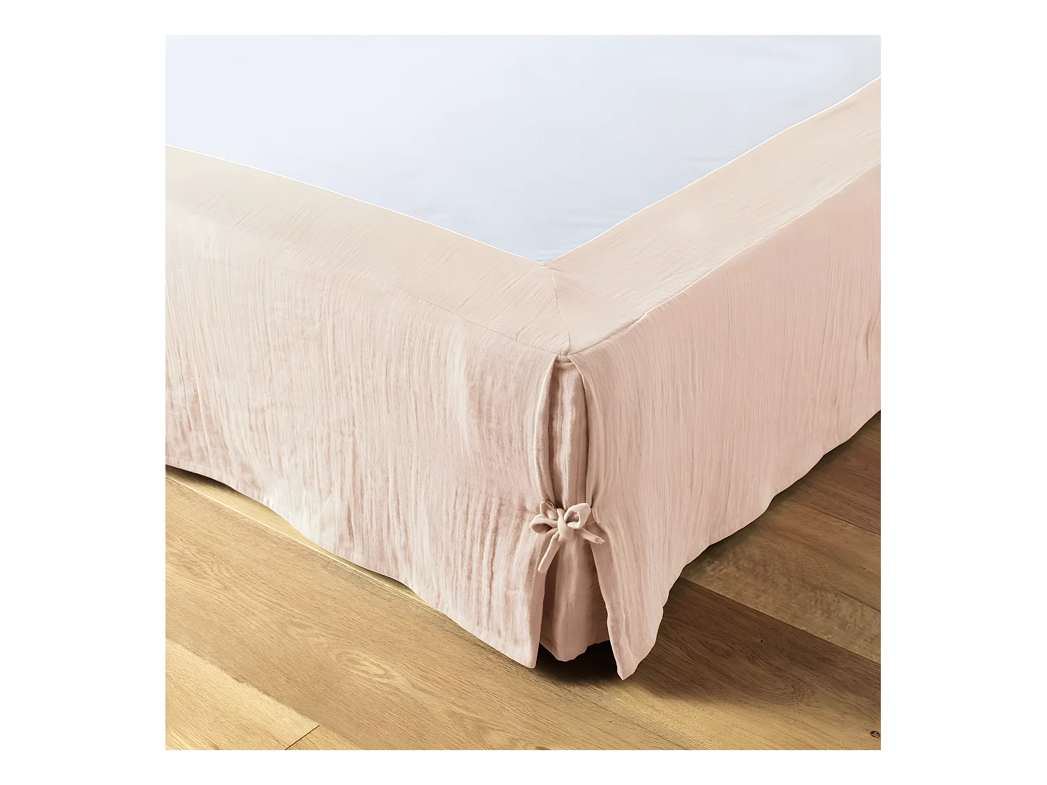 Cache sommier 140x190 cm Gaze de coton Guimauve
