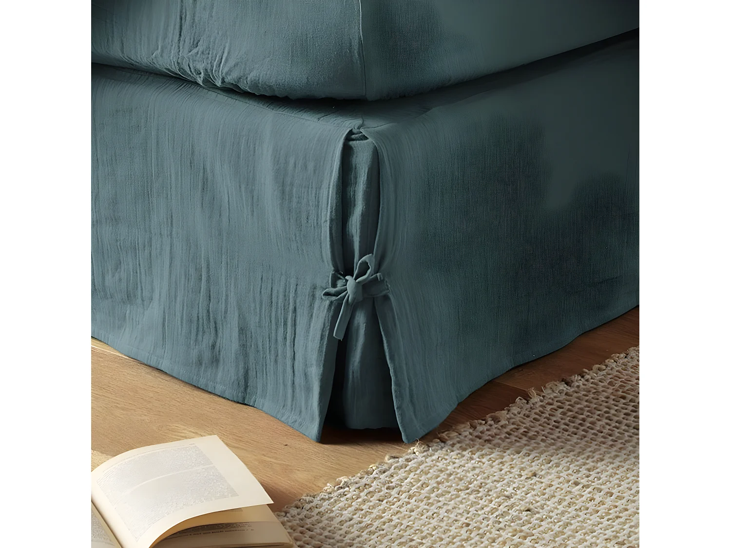 Cache sommier 160x200 cm Gaze de coton Canard