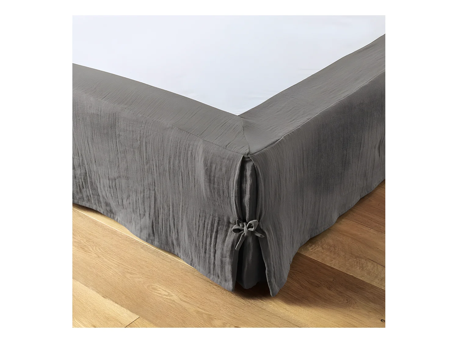 Cache sommier 140x190 cm Gaze de coton Granit