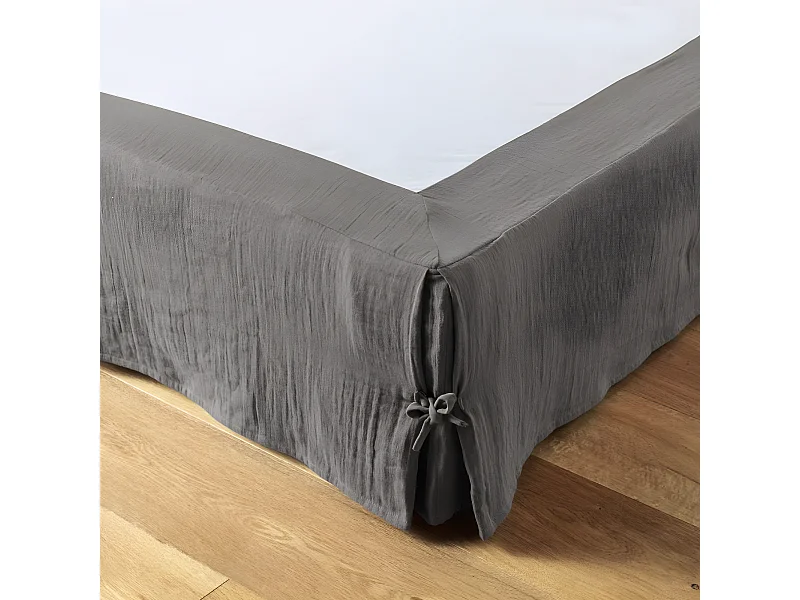Cache sommier 180x200 cm Gaze de coton Granit