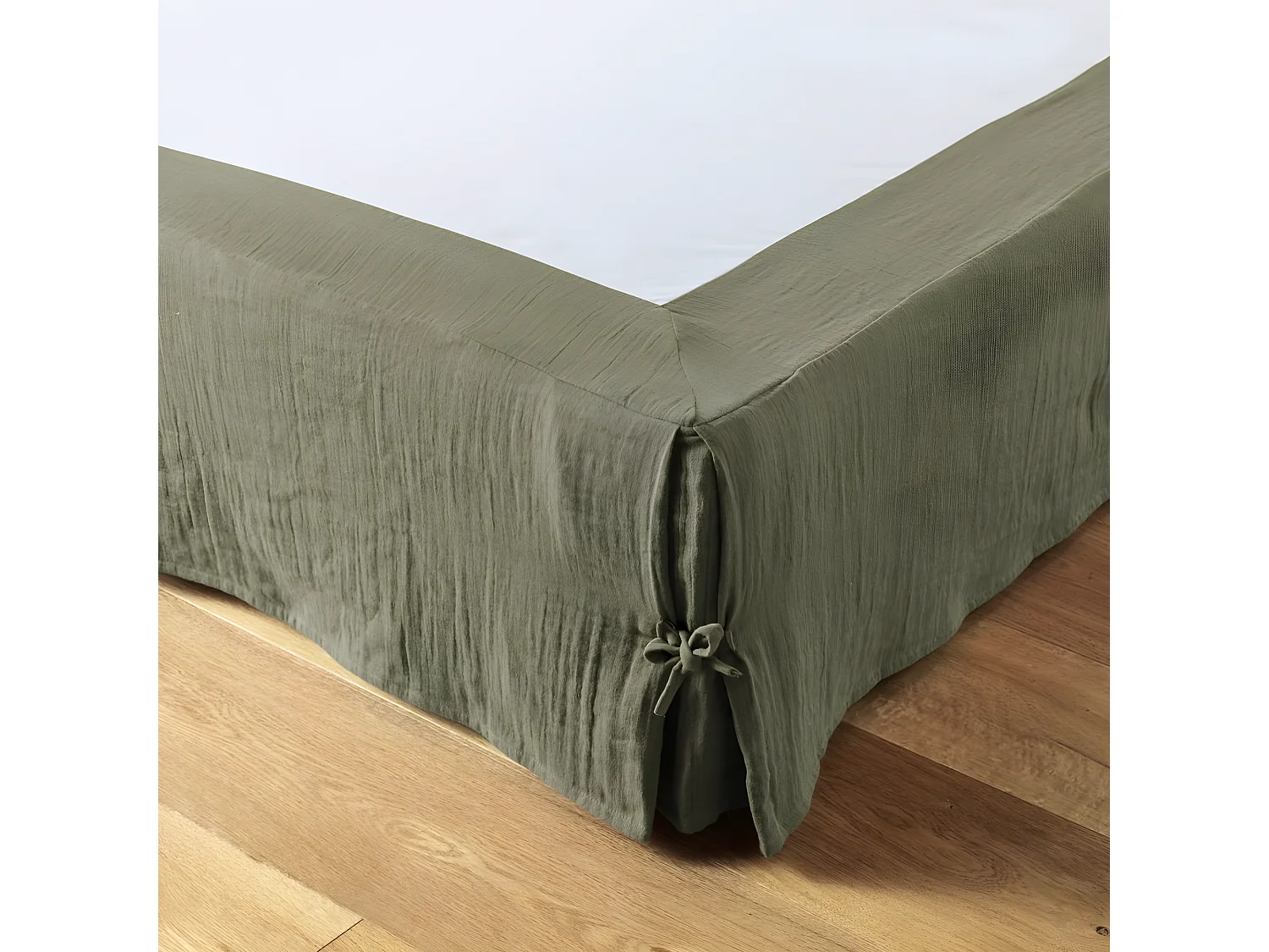 Cache sommier 140x190 cm Gaze de coton Romarin