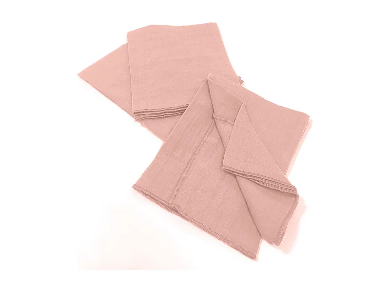 Lot de 3 serviettes 40x40 Gaze de coton Rose