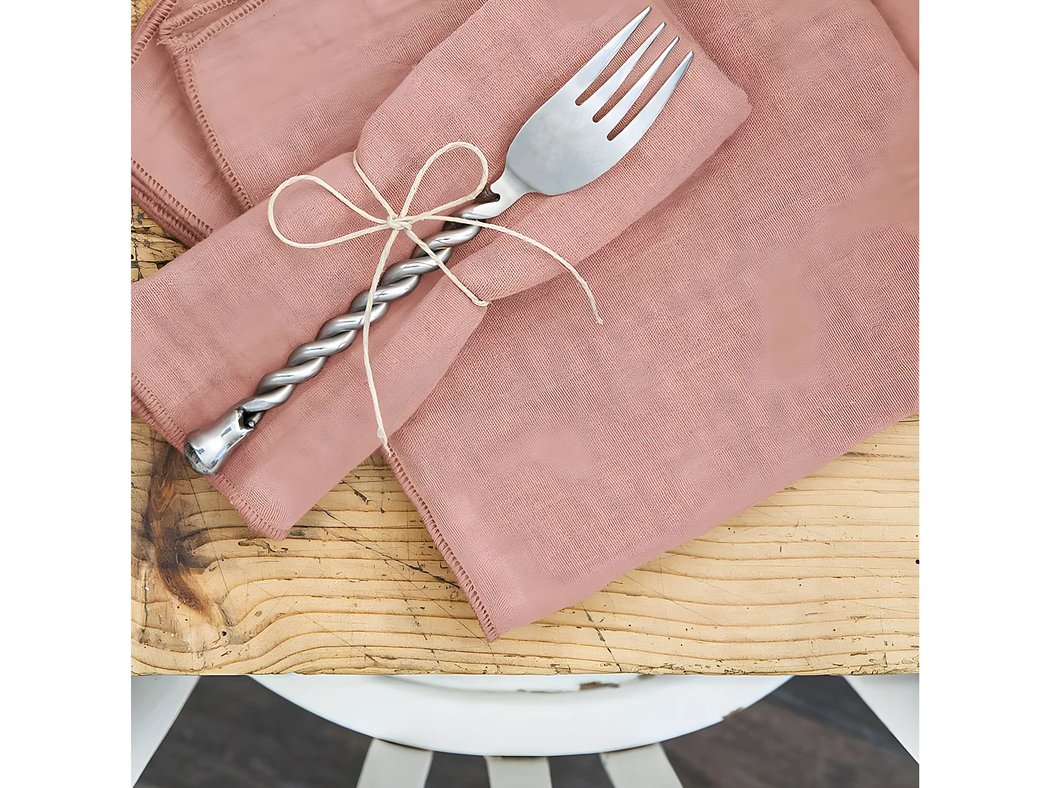 Lot de 3 serviettes 40x40 Gaze de coton Rose