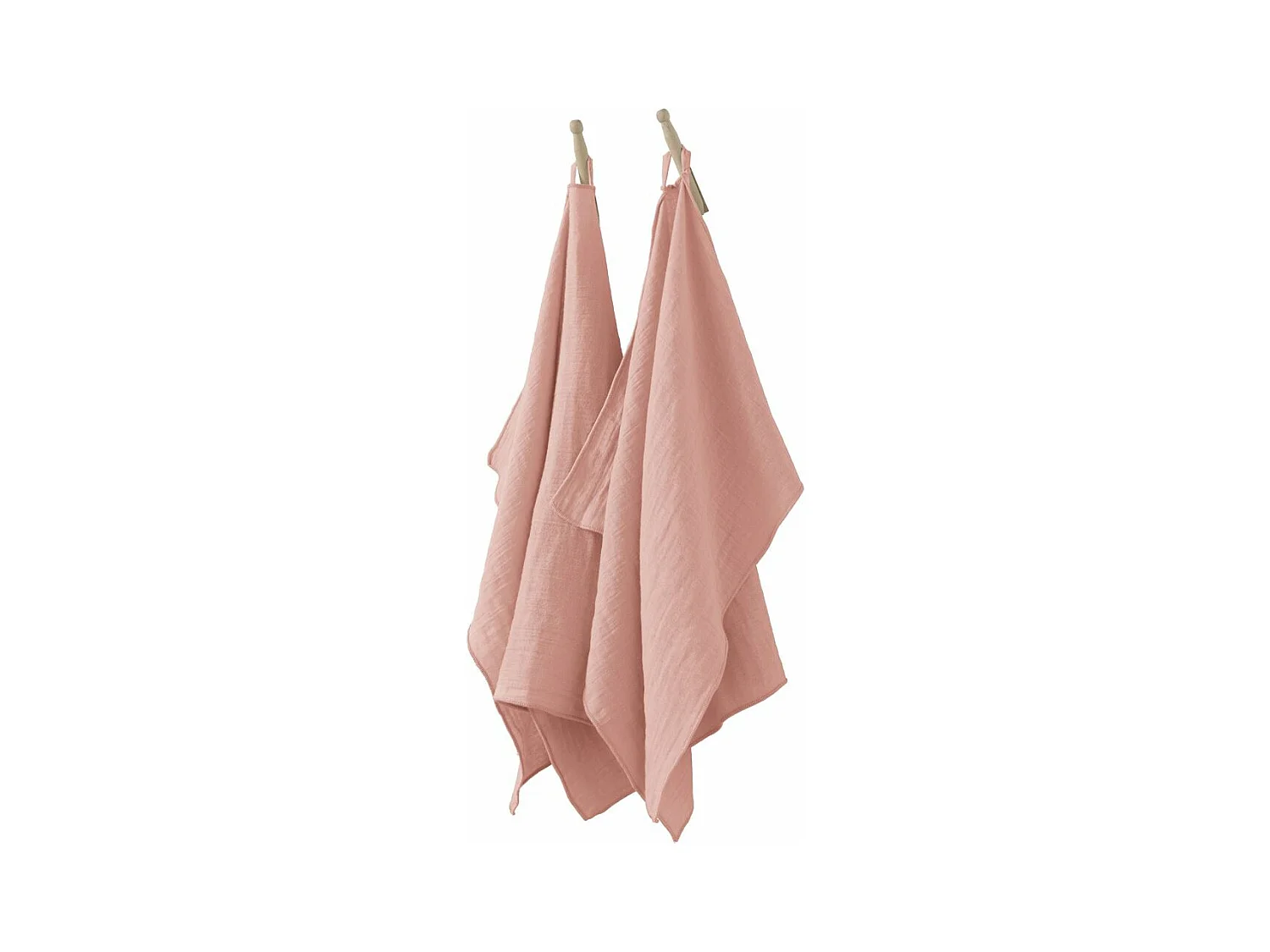 Lot de 2 essuie-mains 50x70 cm Gaze de coton Rose