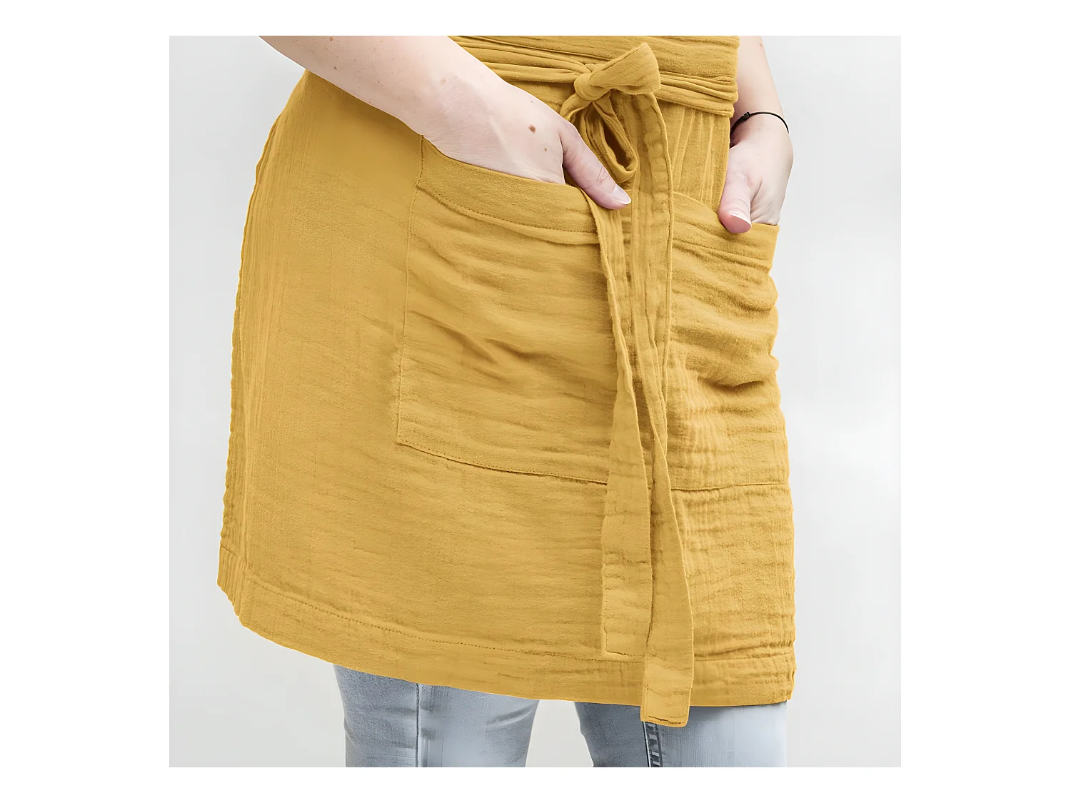 Tablier 45x80 cm Gaze de coton Safran