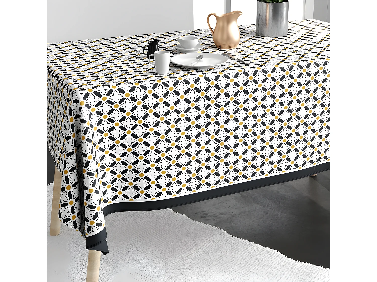 Nappe rectangulaire anti tache 140x200 cm Coton Porta