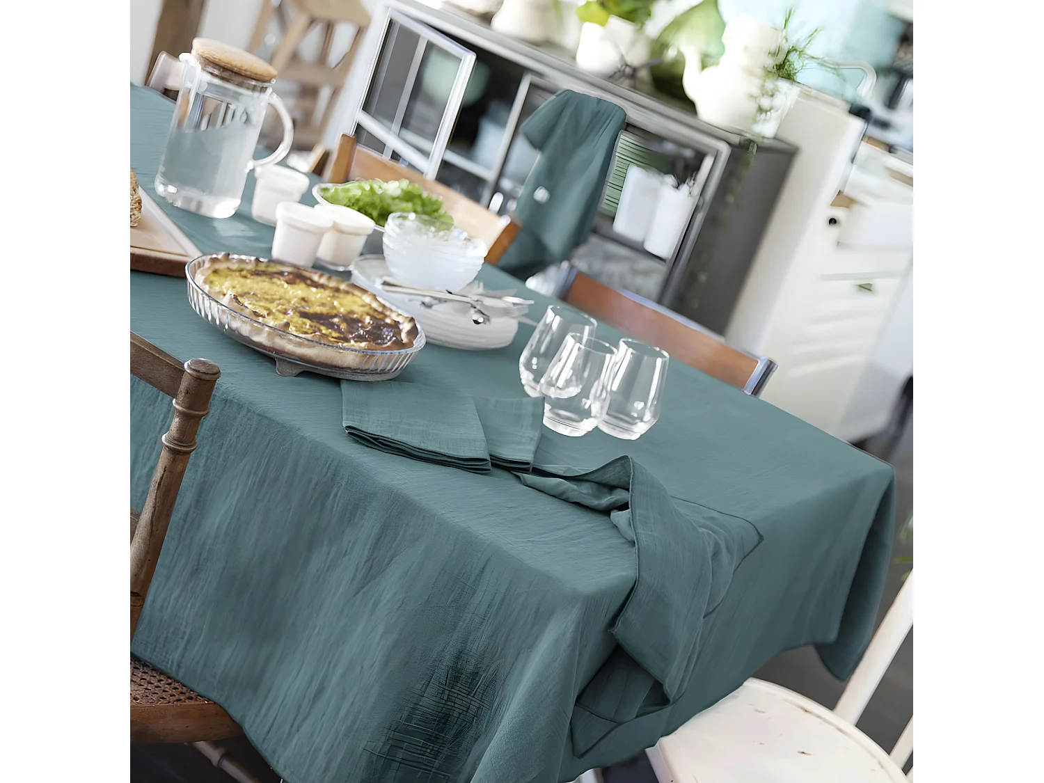 Nappe rectangle 150x350 cm Gaze de coton Canard