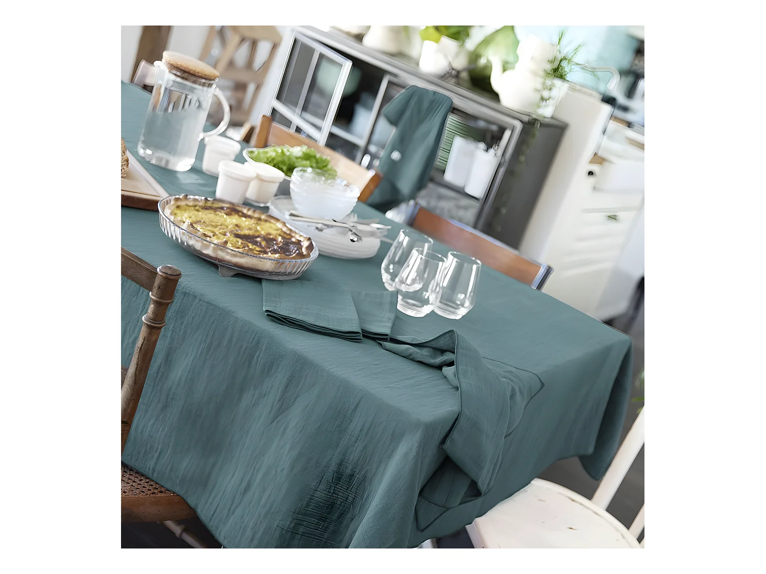 Nappe rectangle 150x350 cm Gaze de coton Canard