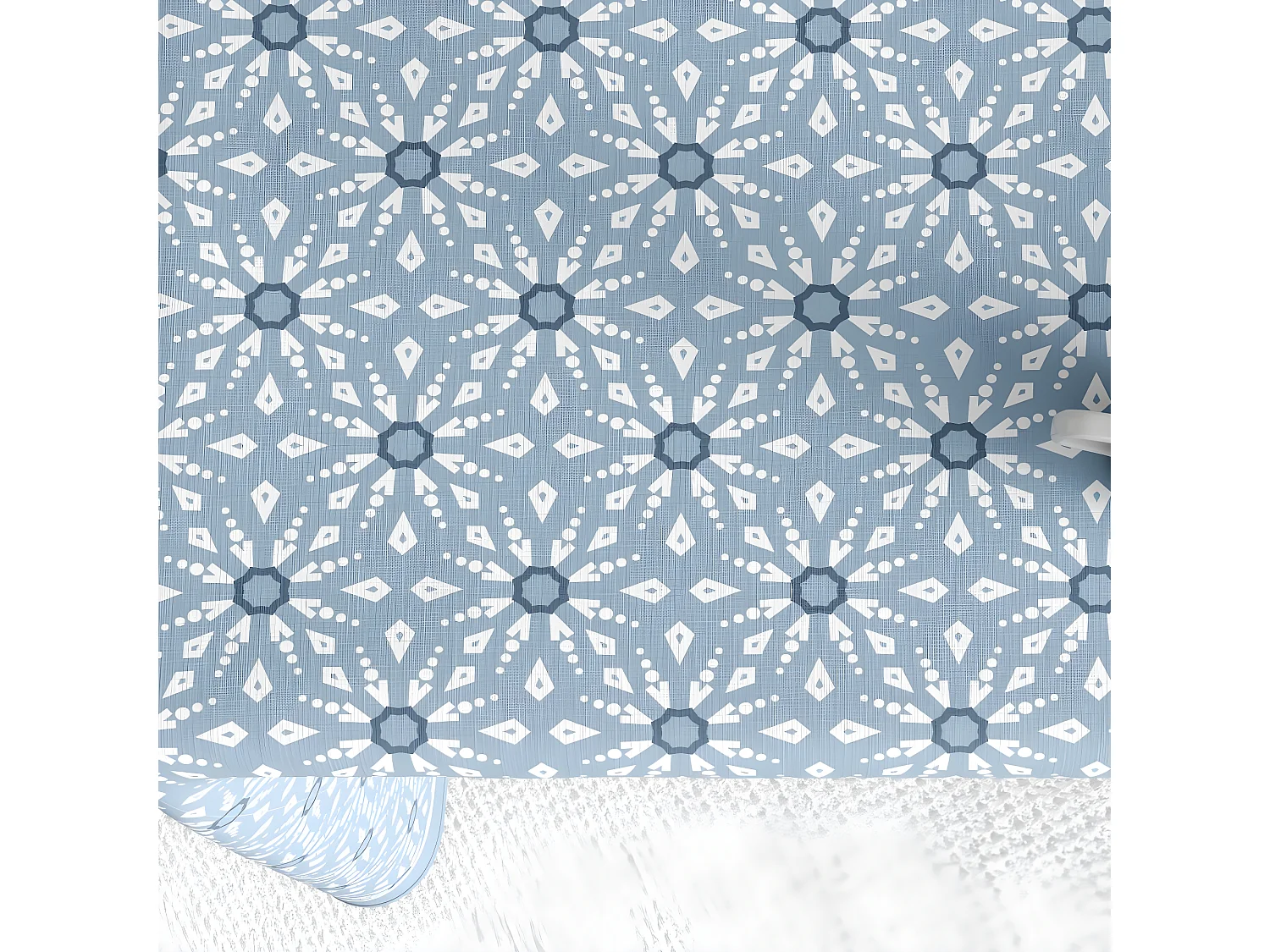 Nappe rectangulaire anti tache 140x250 cm Coton Flocon Glace