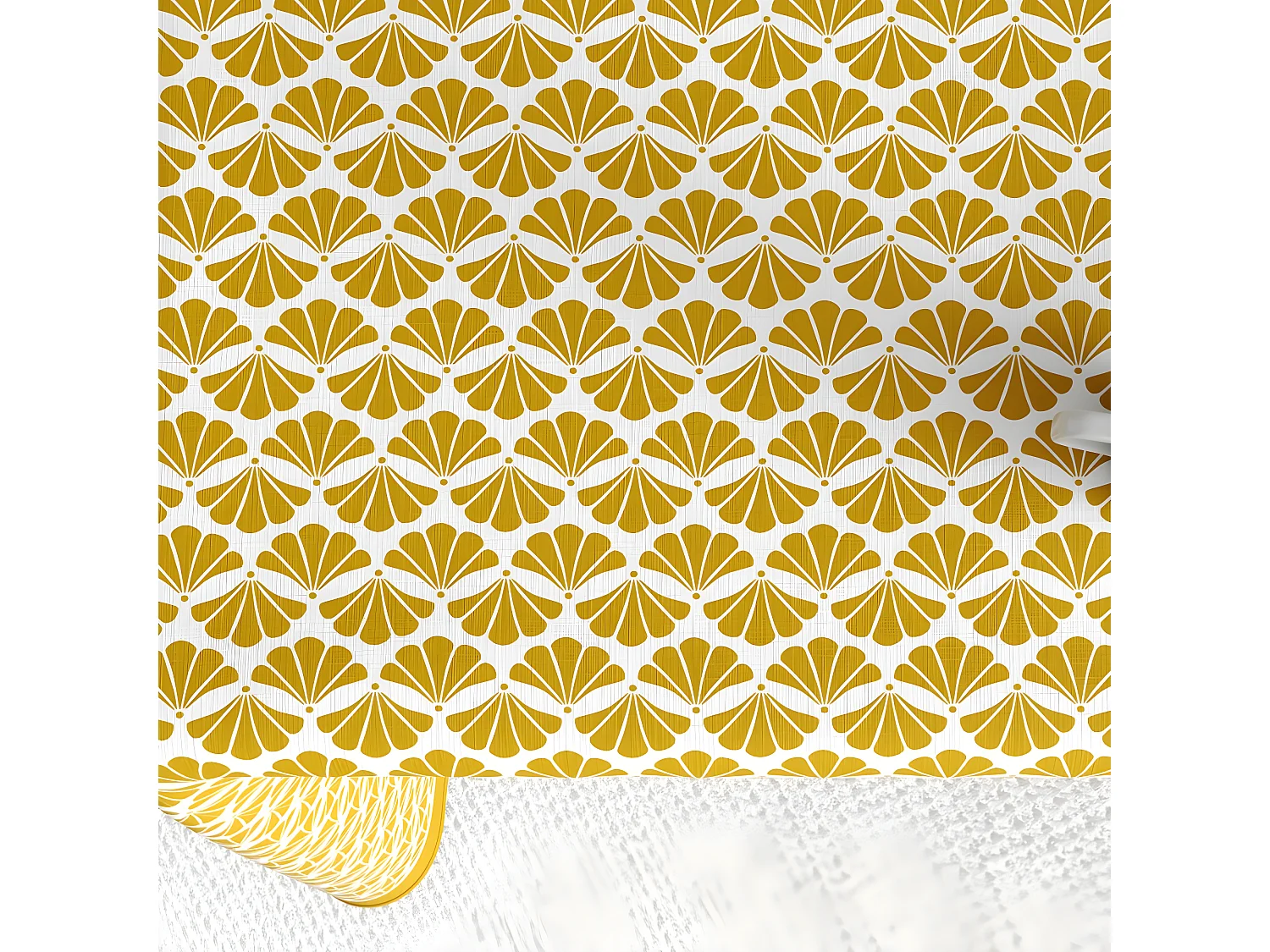 Nappe rectangulaire anti tache 140x200 cm Coton Palma Ocre