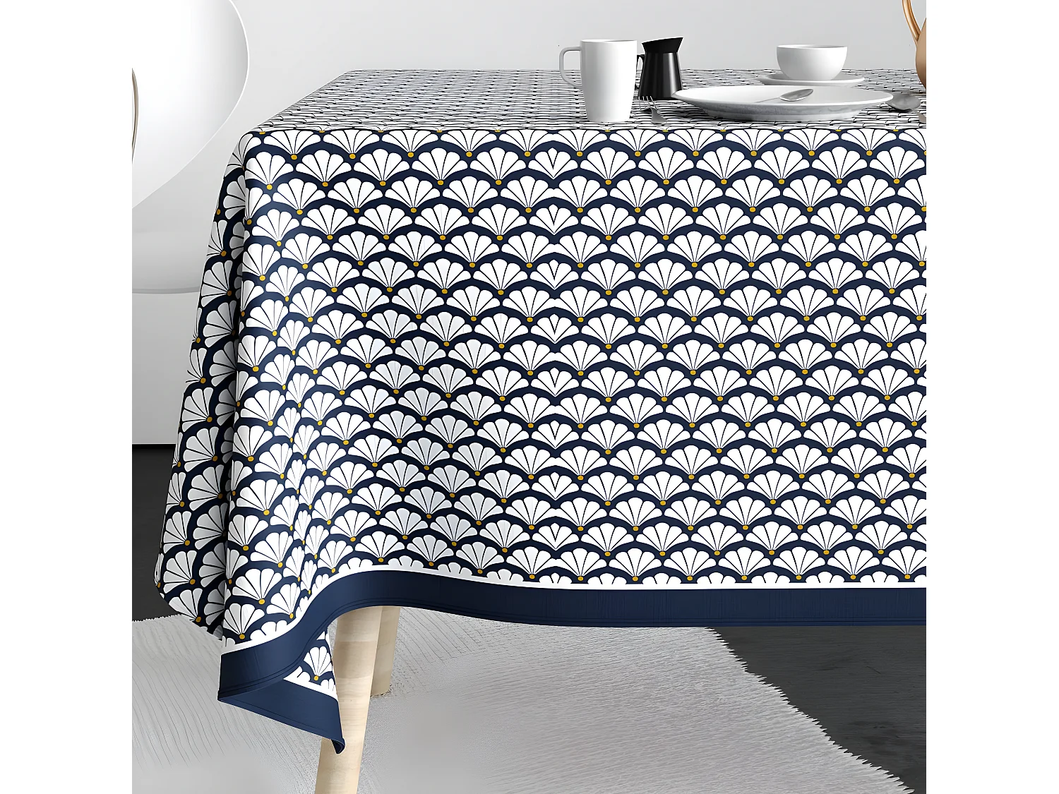 Nappe rectangulaire anti tache 140x250 cm Coton Eventa