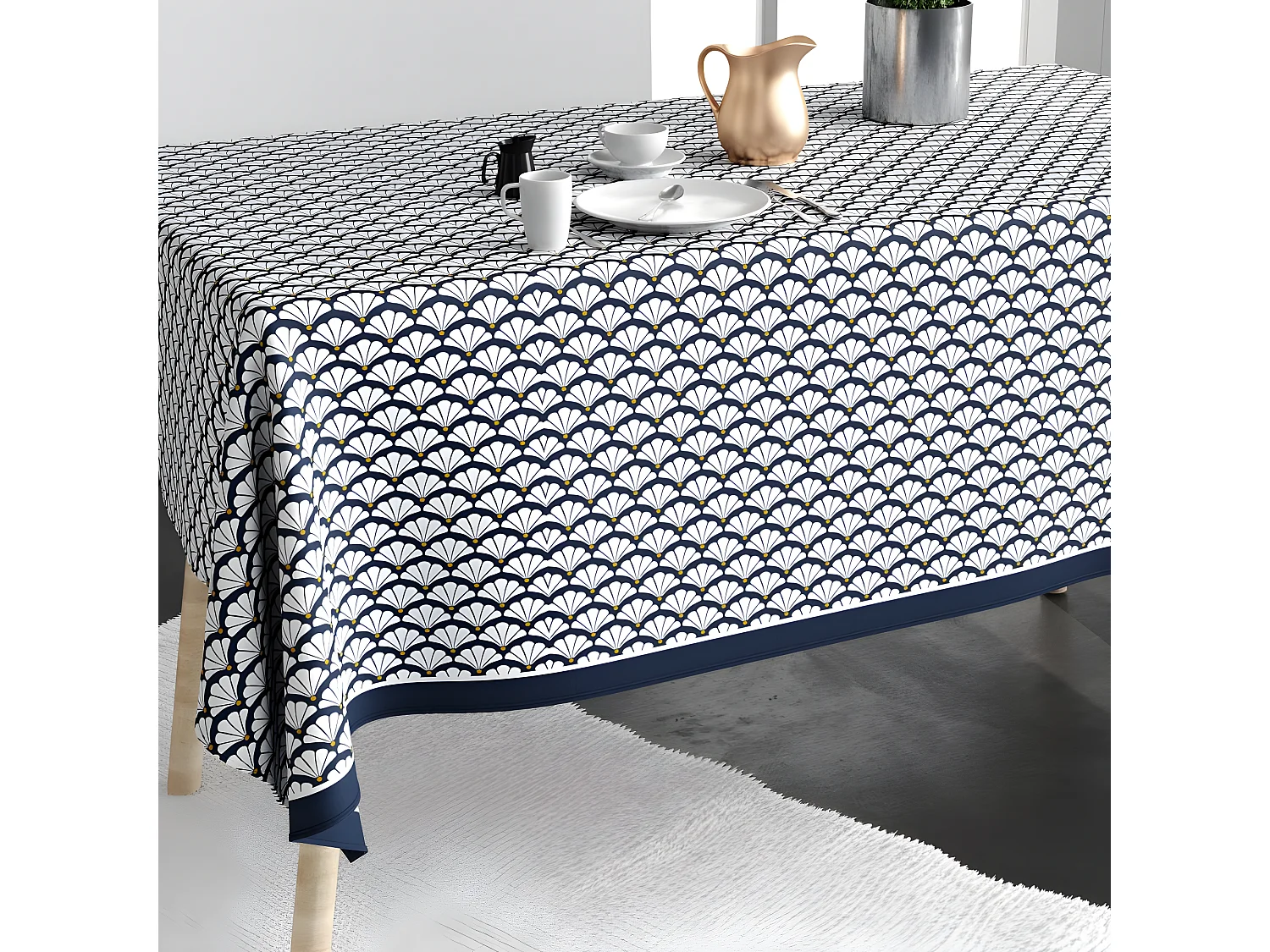 Nappe rectangulaire anti tache 140x250 cm Coton Eventa