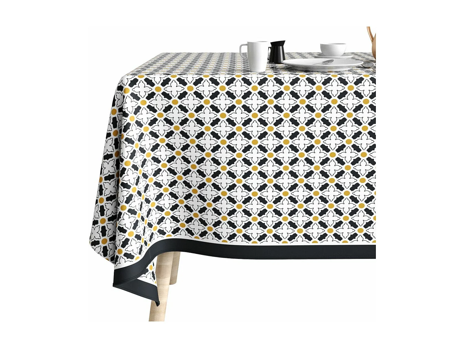 Nappe rectangulaire anti tache 140x250 cm Coton Porta