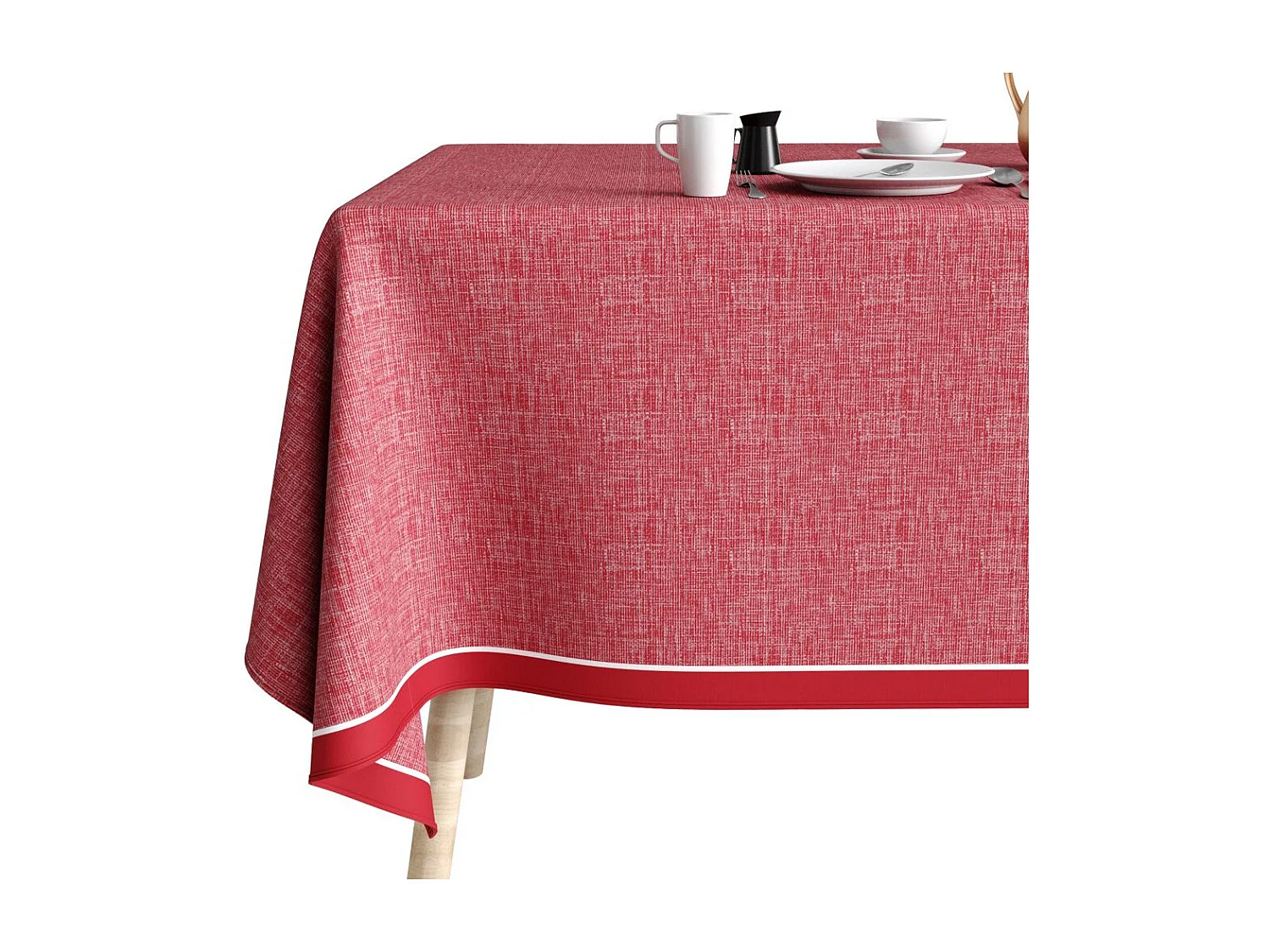 Nappe rectangulaire anti tache 140x300 cm Coton Chambray Tango