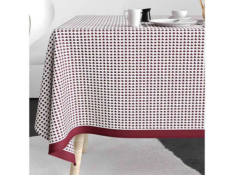 Nappe rectangulaire anti tache 140x250 cm Coton Tilak Aubergine