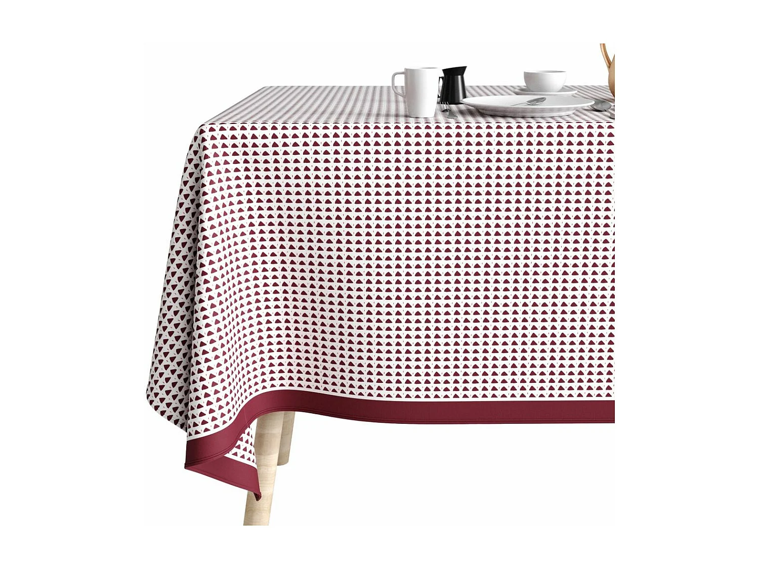 Nappe rectangulaire anti tache 140x250 cm Coton Tilak Aubergine
