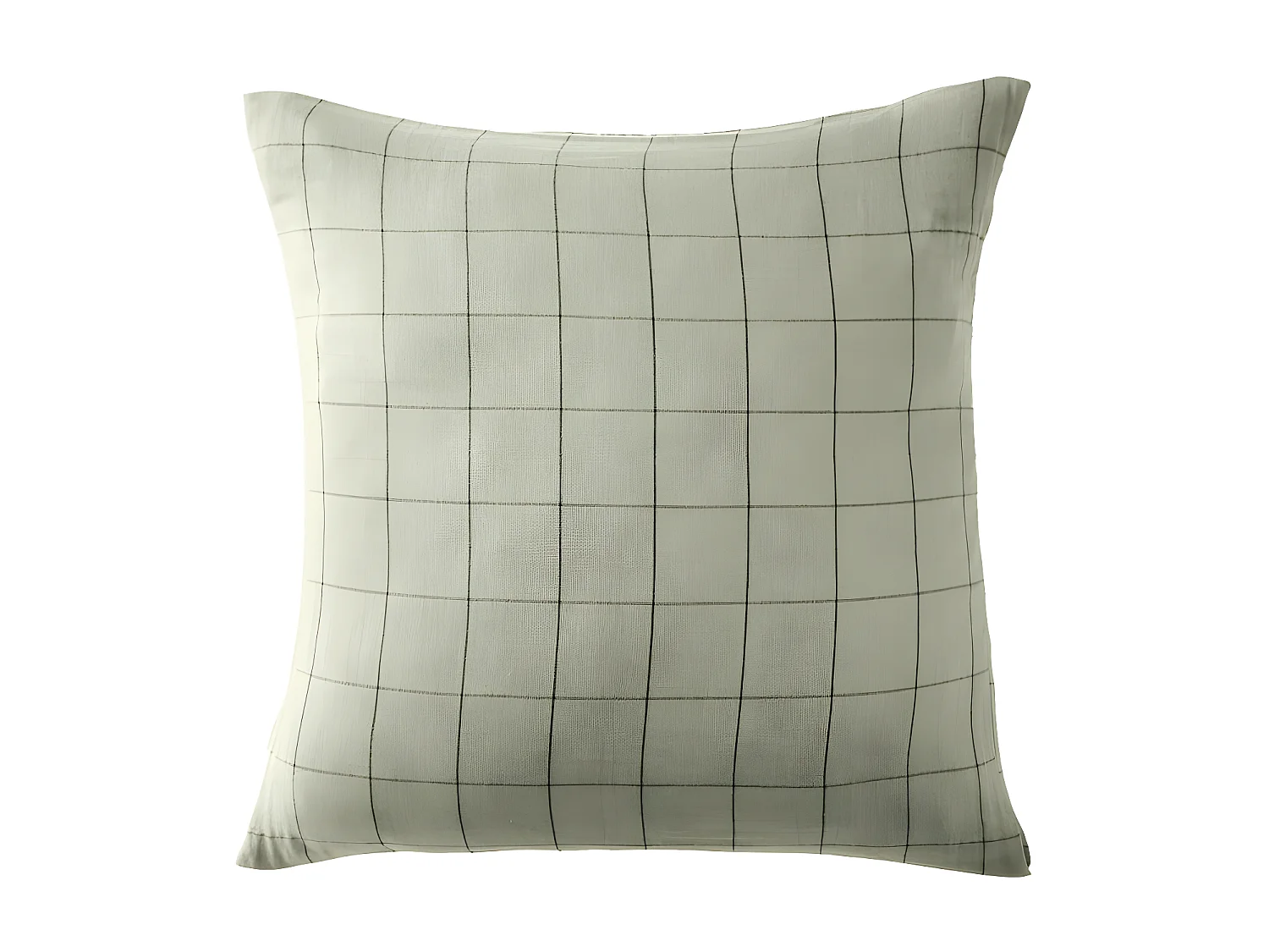 Taie d'oreiller 60x60 cm Gaze de coton à grands carreaux Vert d'eau