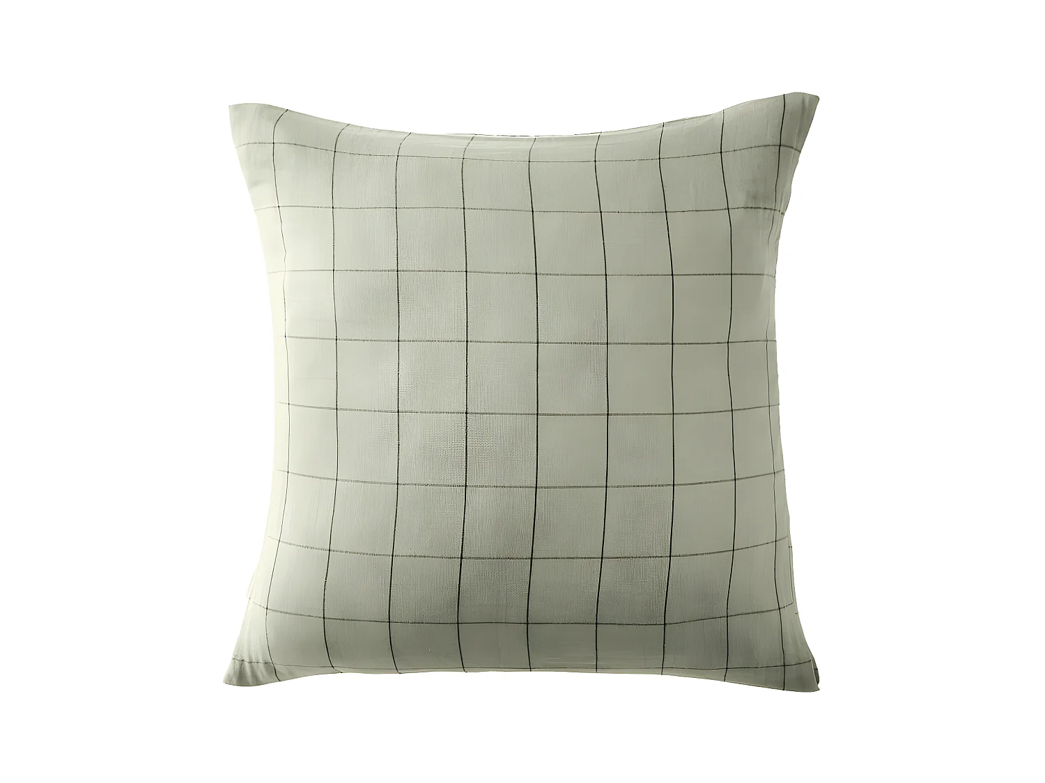 Taie d'oreiller 60x60 cm Gaze de coton à grands carreaux Vert d'eau