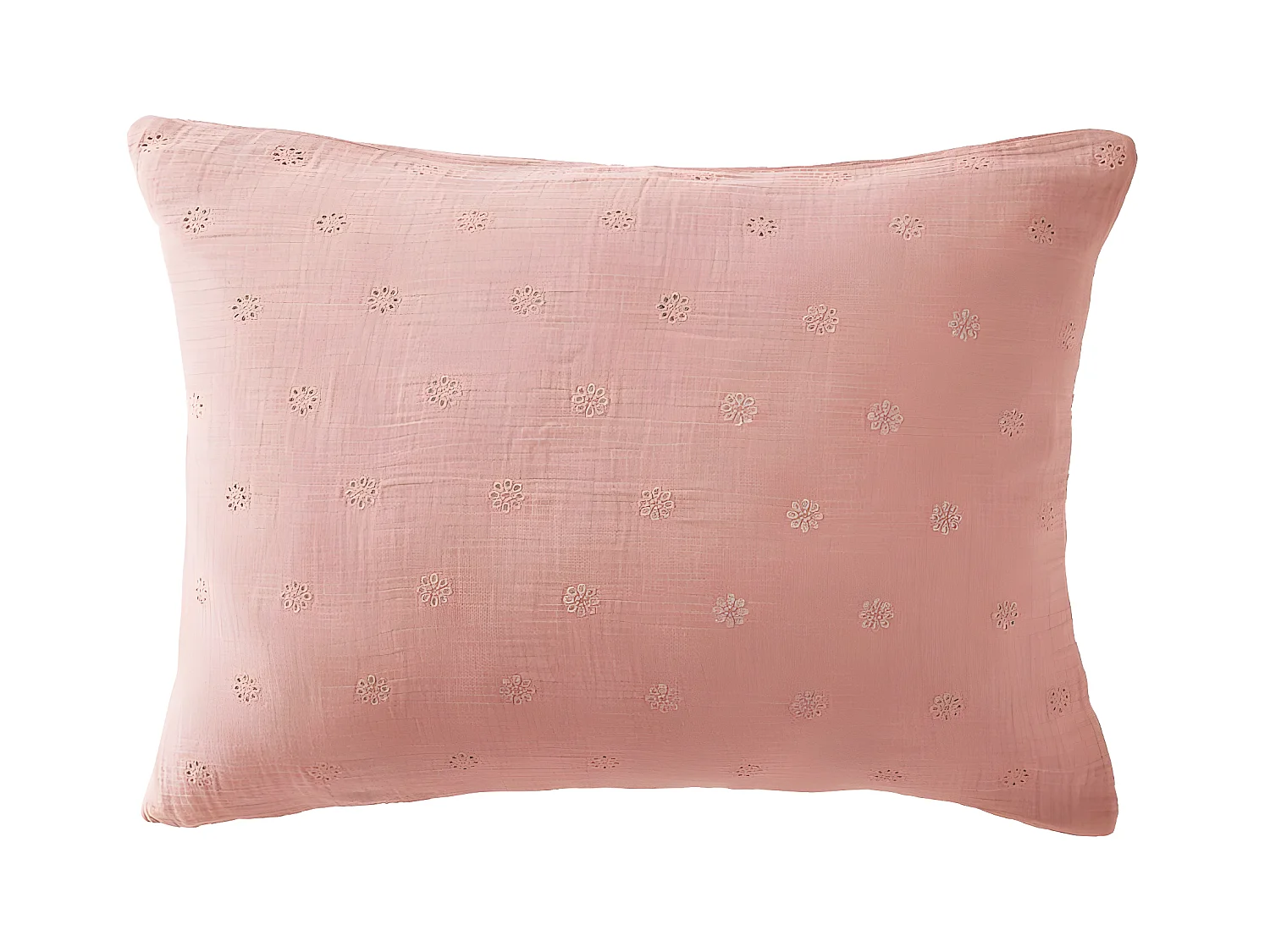 Taie d'oreiller 50x70 cm Gaze de coton à fleurs Rose