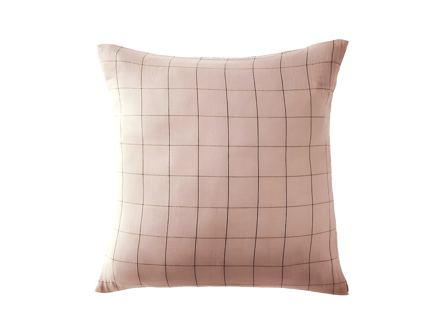 Taie d'oreiller 60x60 cm Gaze de coton à grands carreaux Guimauve
