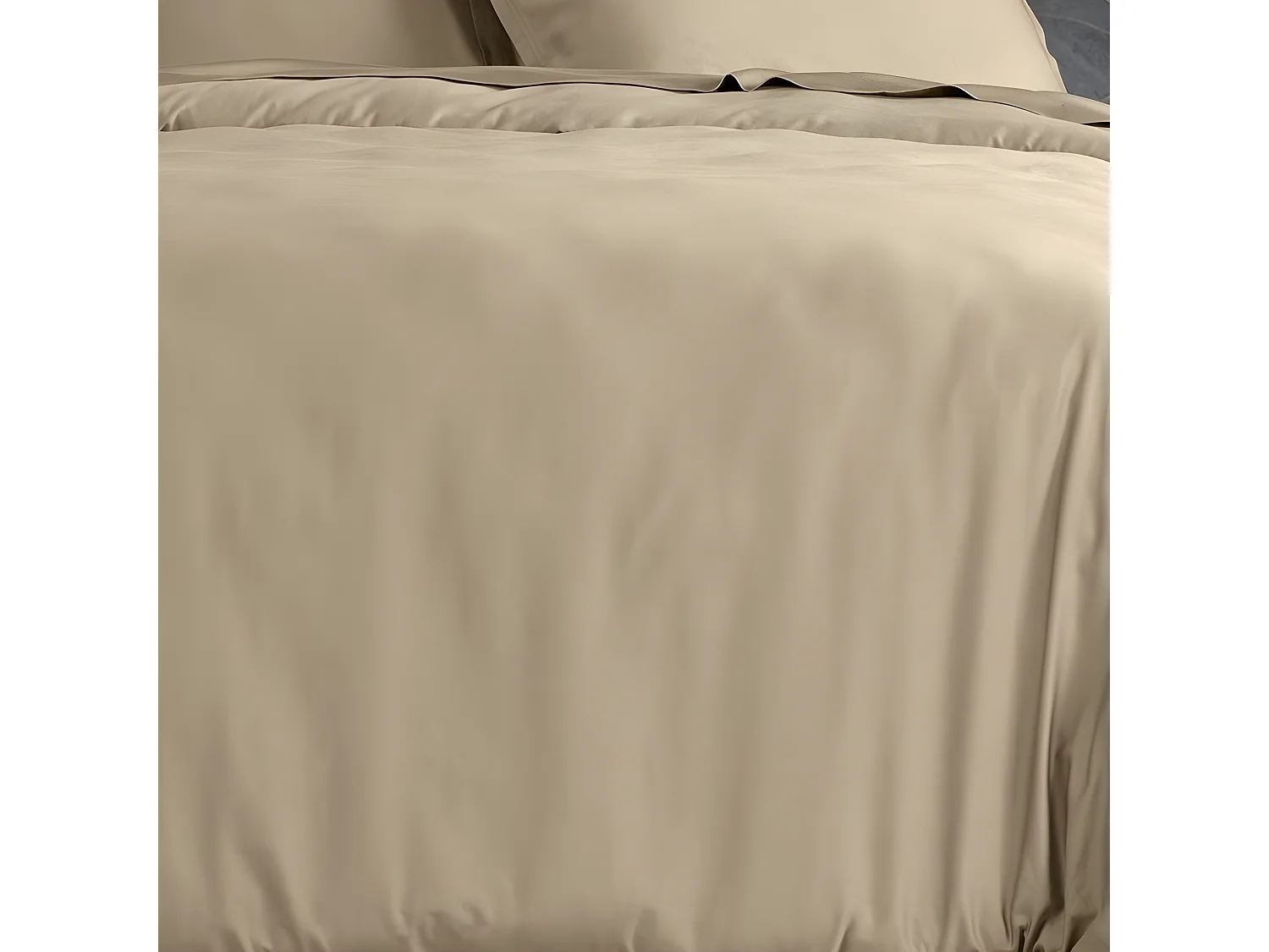 Housse de couette 240x260 cm Satin de Coton Beige