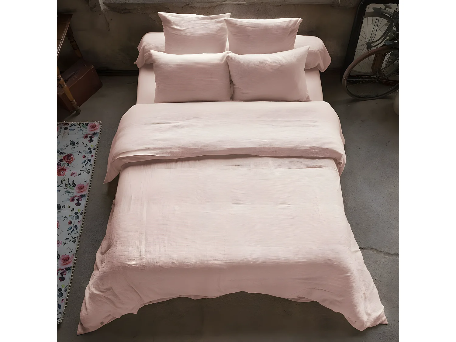 Housse de couette 200x200 cm en Gaze de coton Guimauve