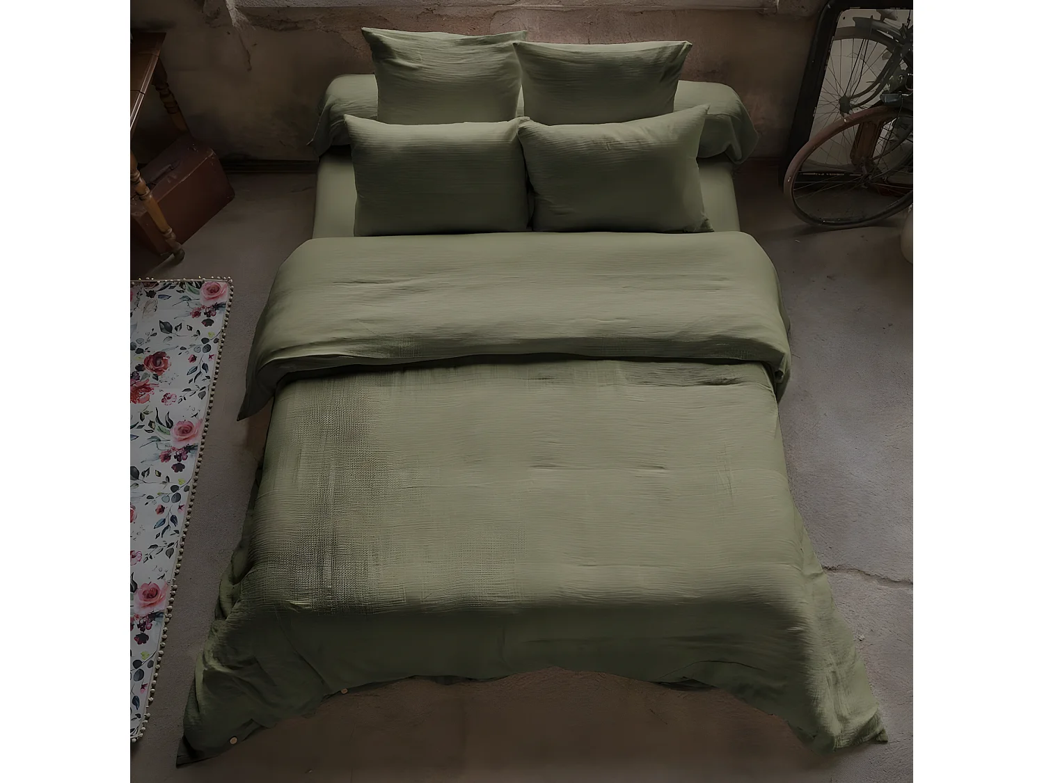 Housse de couette 140x200 cm en Gaze de coton Romarin