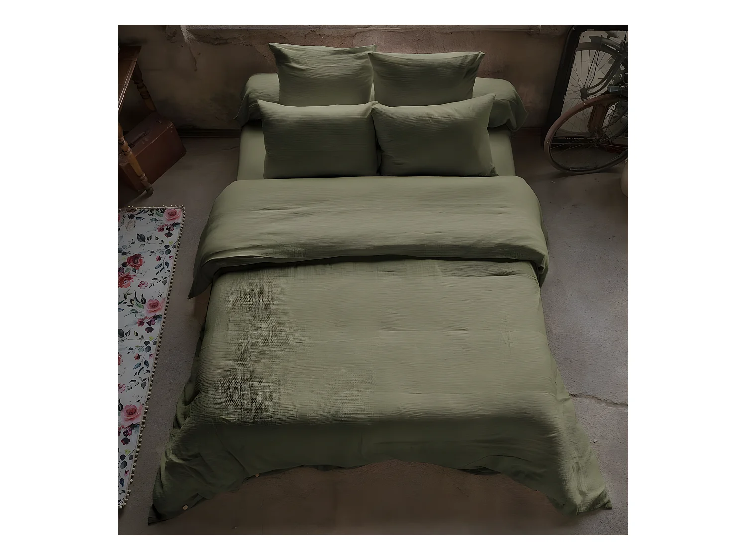 Housse de couette 140x200 cm en Gaze de coton Romarin