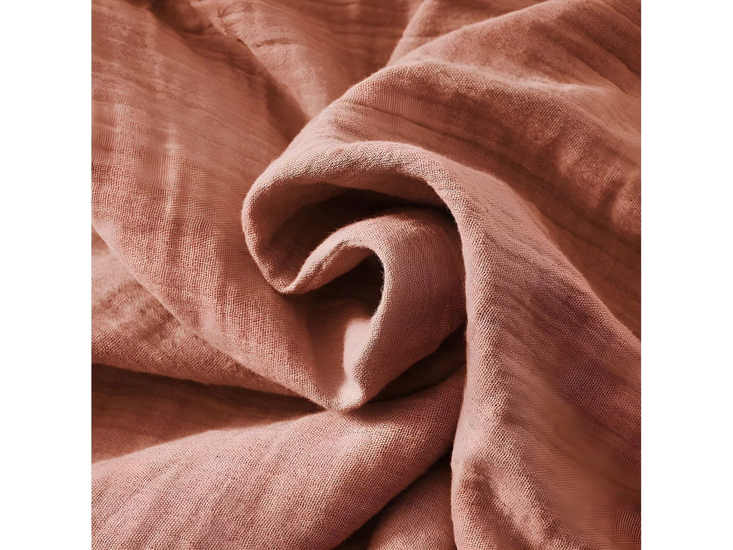 Housse de couette 200x200 cm en Gaze de coton Terracotta