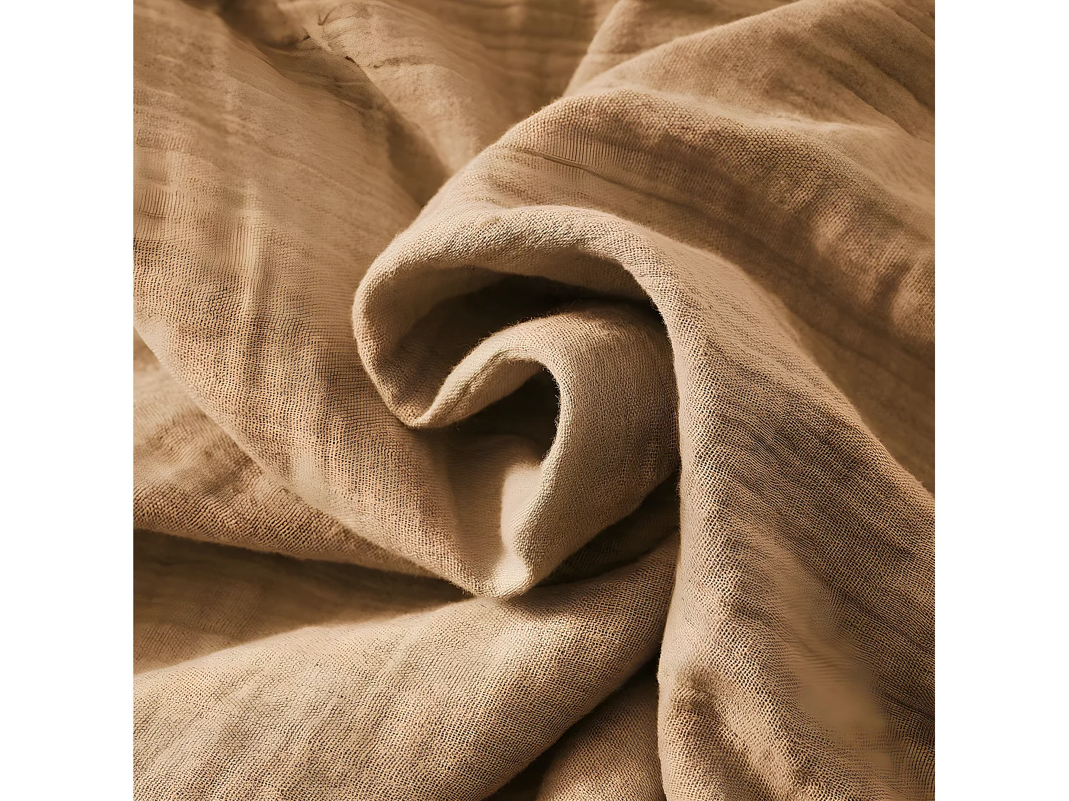 Housse de couette 200x200 cm en Gaze de coton Camel