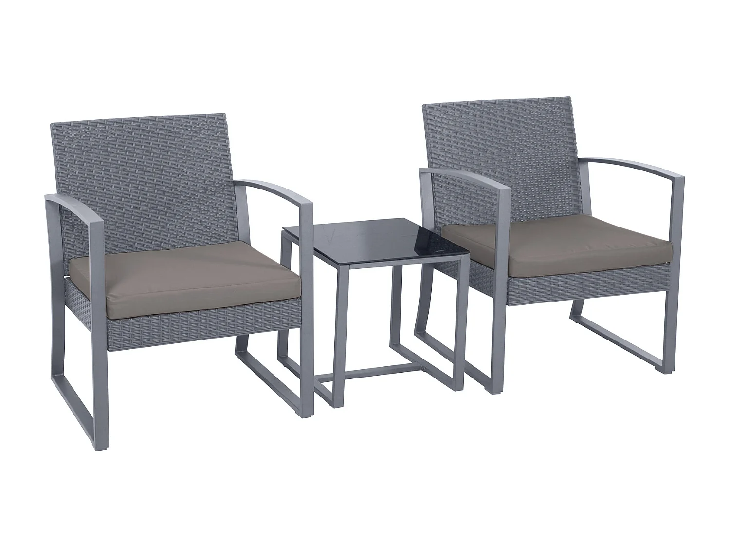 Poly rotin Salon de jardin Ensemble table et fauteuils