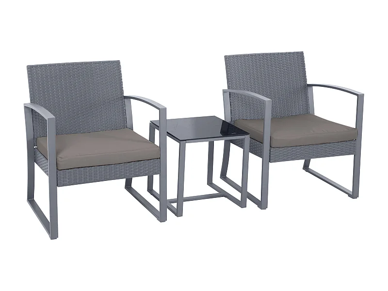 Poly rotin Salon de jardin Ensemble table et fauteuils