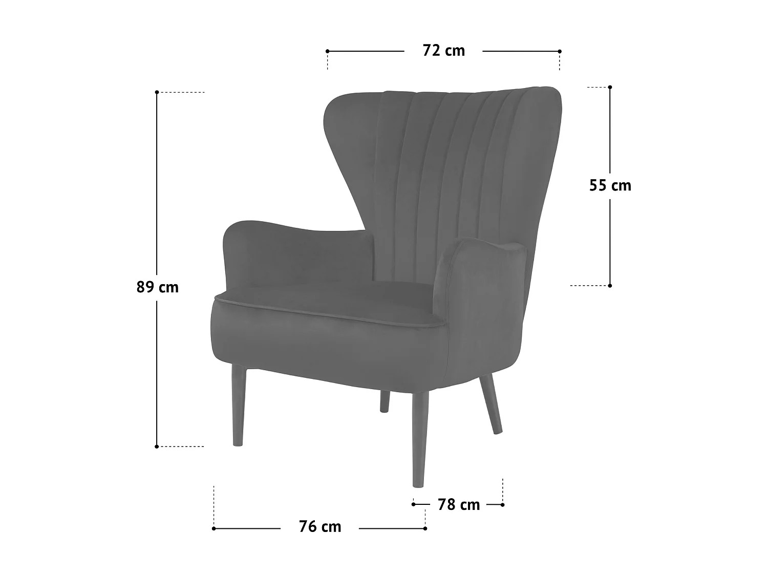 RELAXSESSEL ARTHUR Samt Grau