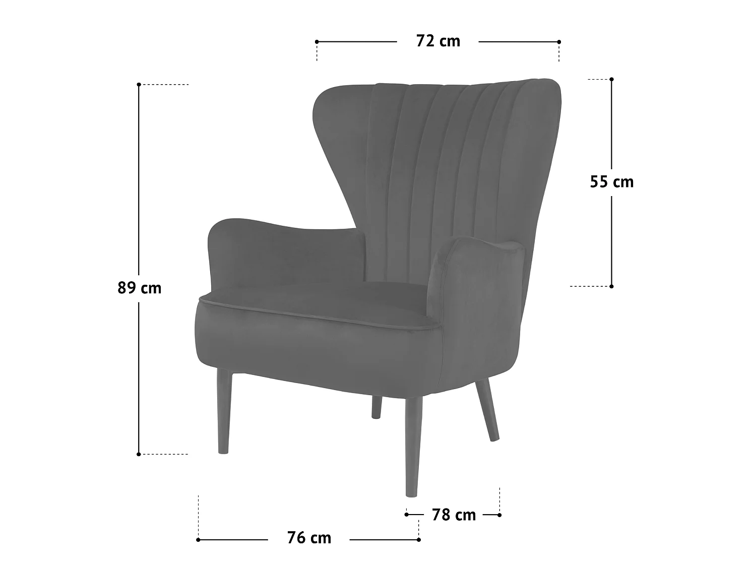 Fauteuil à oreilles rembourré