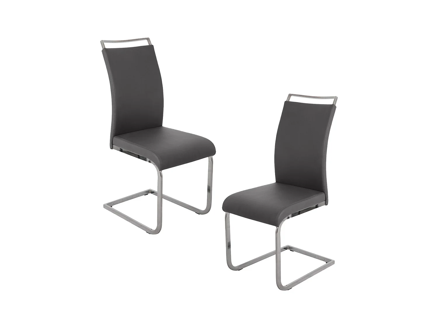 Lot de 2 chaises pivotantes en similicuir