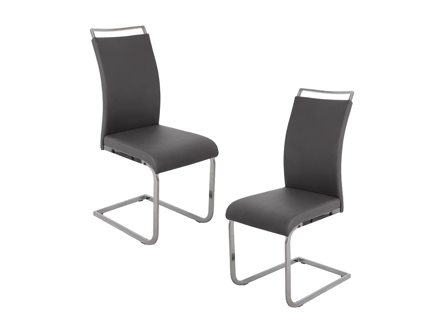 Lot de 2 chaises pivotantes en similicuir