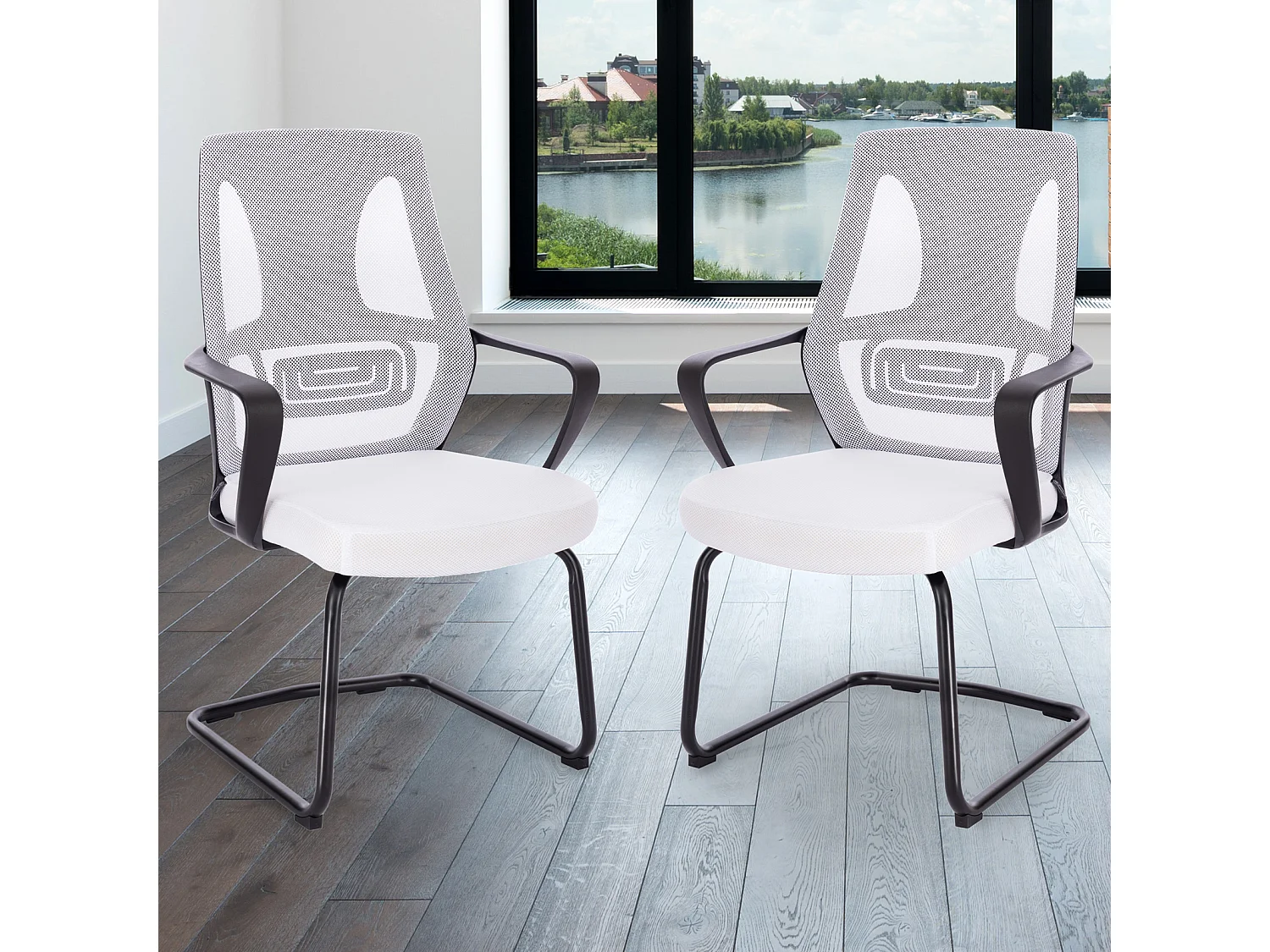 Chaise de conférence à piétement luge