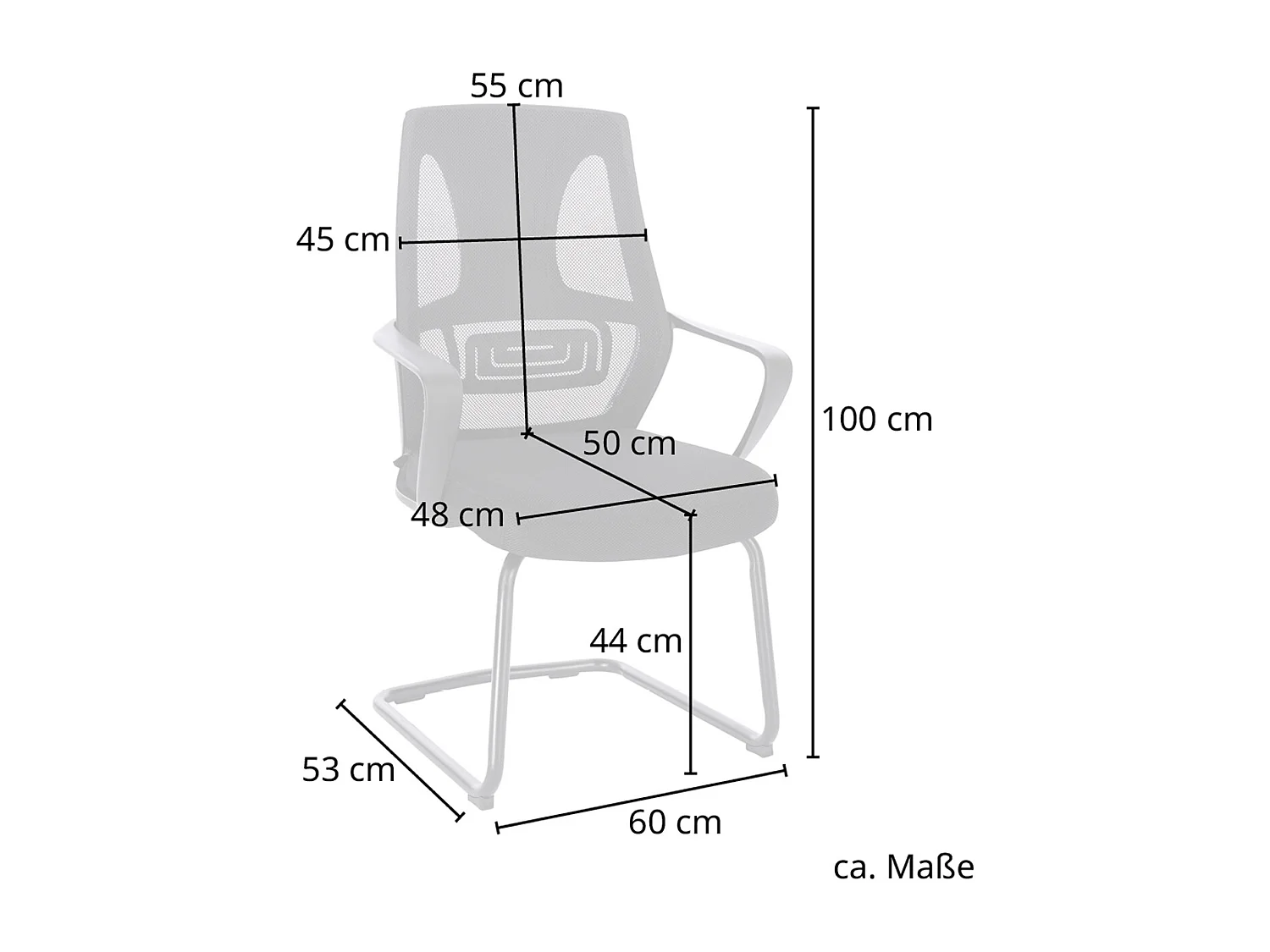 Chaise de conférence à piétement luge
