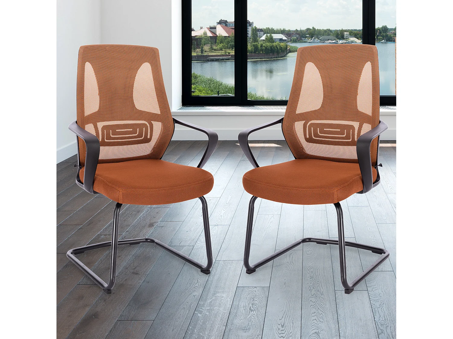 Chaise de conférence à piétement luge