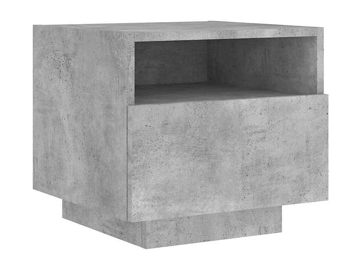 Nachttisch mit LED-Leuchten Betongrau 40x39x37 cm