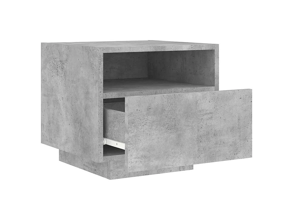Nachtkastje met LED-verlichting 40x39x37 cm betongrijs