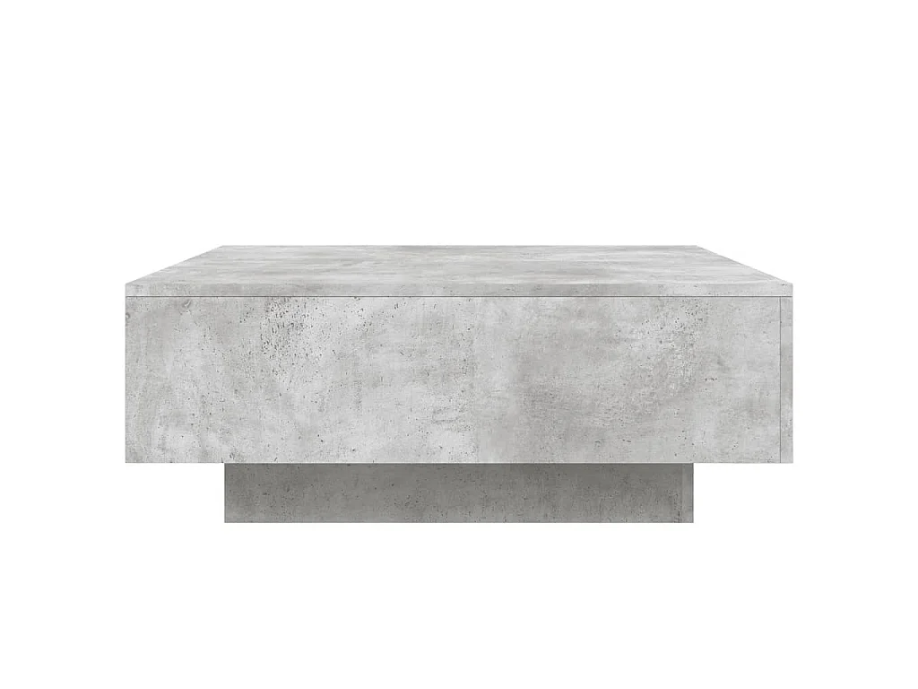 Table basse avec lumières LED gris béton 80x80x31 cm